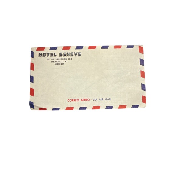 Other - Hotel Geneve Air Mail Envelope Vintage Mexico Ephemera Mid Century Stationery‎